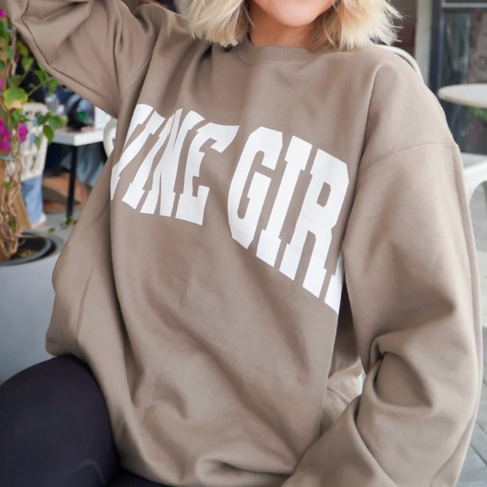 Wine Girl Oversized Crewneck Sweatshirt